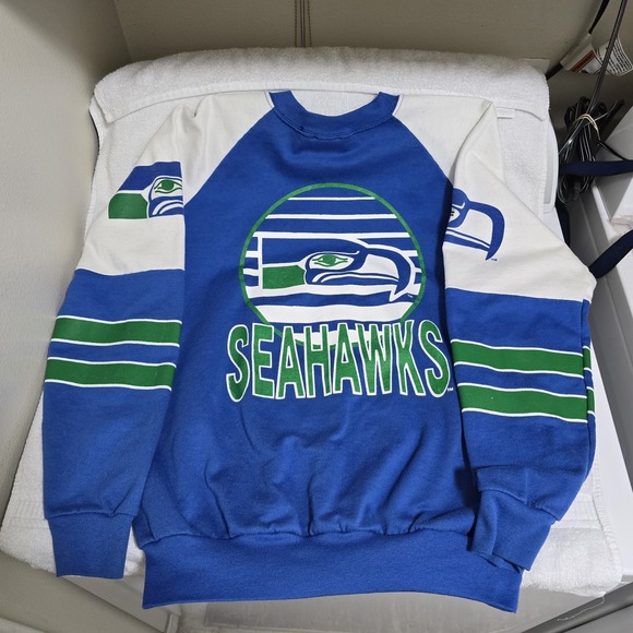 Seattle Seahawks Vintage 1980s Crewneck Sweatshirt XL Made USA NFL - Picture 3 of 15